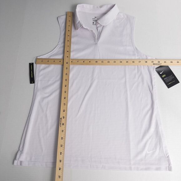 Nike Dry Victory Textured Sleeveless Golf Polo Womens Large Light Purple CI9809 - Picture 5 of 16